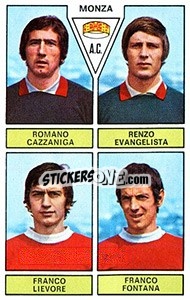 Sticker Cazzaniga / Evangelista / Lievore / Fontana - Calciatori 1971-1972 n. 422 - Panini