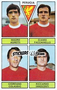 Sticker Agretti / Facchinello / Colausio / Innocenti - Calciatori 1971-1972 n. 440 - Panini