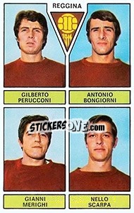 Sticker Perucconi / Bongiorni / Merighi / Scarpa - Calciatori 1971-1972 n. 449 - Panini