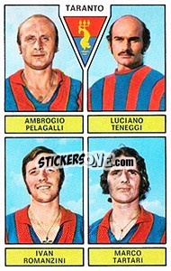 Sticker Pelagalli / Teneggi / Romanzini / Tartari - Calciatori 1971-1972 n. 458 - Panini