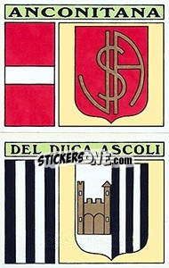 Sticker Scudetto Anconitana / Del Duca Ascoli - Calciatori 1971-1972 n. 476 - Panini
