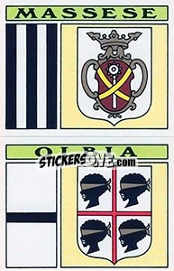 Sticker Scudetto Massese / Olbia - Calciatori 1971-1972 n. 480 - Panini