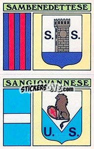Sticker Scudetto Sambenedettesse / Sangiovannese - Calciatori 1971-1972 n. 483 - Panini