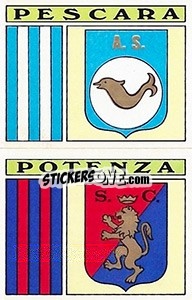 Sticker Scudetto Pescara / Potenza - Calciatori 1971-1972 n. 492 - Panini