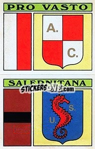 Sticker Scudetto Pro Vasto / Salernitana - Calciatori 1971-1972 n. 493 - Panini