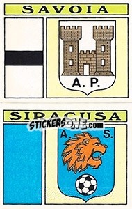 Sticker Scudetto Savoia / Siracusa - Calciatori 1971-1972 n. 494 - Panini