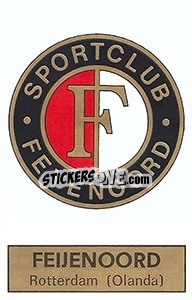 Sticker Scudetto Feyenoord Rotterdam - Calciatori 1971-1972 n. 536 - Panini