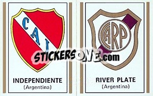Sticker Scudetto Independiente / River Plate - Calciatori 1971-1972 n. 592 - Panini