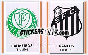 Sticker Scudetto Palmeiras / Santos - Calciatori 1971-1972 n. 595 - Panini