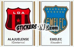 Sticker Scudetto Alajuelense / Emelec - Calciatori 1971-1972 n. 597 - Panini