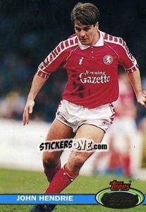 Sticker John Hendrie - Stadium Club 1992 n. 88 - Topps