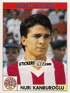 Sticker Nuri Kanburoğlu - Türkiye 1. Futbol Ligi 1996-1997 - Panini