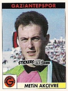 Figurina Metin Akçevre - Türkiye 1. Futbol Ligi 1996-1997 - Panini