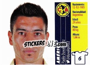 Sticker Paolo Duval Goltz - Liga BBVA Bancomer Apertura 2015 n. 6 - Panini