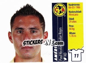 Sticker Paul Aguilar - Liga BBVA Bancomer Apertura 2015 n. 11 - Panini