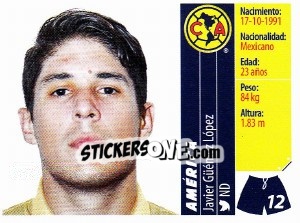 Sticker Javier Güémez López - Liga BBVA Bancomer Apertura 2015 - Panini