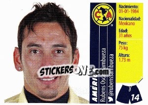 Sticker Rubens Sambueza - Liga BBVA Bancomer Apertura 2015 n. 14 - Panini