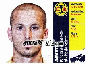 Sticker Darío Benedetto - Liga BBVA Bancomer Apertura 2015 n. 17 - Panini