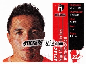 Sticker Miguel Ángel Pinto Jeréz - Liga BBVA Bancomer Apertura 2015 n. 22 - Panini