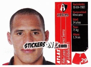 Sticker Aldo Leao Ramírez Sierra - Liga BBVA Bancomer Apertura 2015 n. 29 - Panini