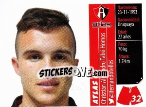 Sticker Christian Alejandro Tabó Homos - Liga BBVA Bancomer Apertura 2015 n. 32 - Panini