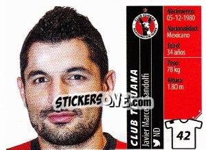 Sticker Javier Marcelo Gandolfi - Liga BBVA Bancomer Apertura 2015 n. 42 - Panini