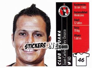 Sticker Juan Carlos Núñez Orozco - Liga BBVA Bancomer Apertura 2015 - Panini