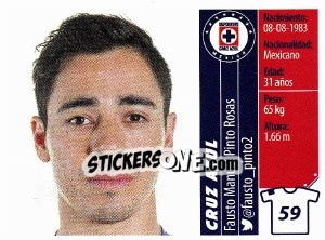 Sticker Fausto Manuel Pinto Rosas - Liga BBVA Bancomer Apertura 2015 n. 59 - Panini
