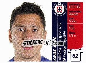Sticker Julio César Domínguez Juárez - Liga BBVA Bancomer Apertura 2015 - Panini