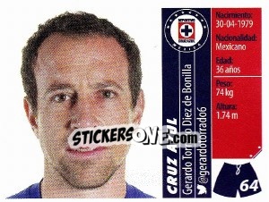 Sticker Gerardo Torrado - Liga BBVA Bancomer Apertura 2015 n. 64 - Panini