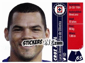 Sticker Lucas Antonio Silva de Oliveira - Liga BBVA Bancomer Apertura 2015 n. 65 - Panini