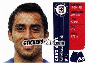 Sticker Rafael Baca Miranda - Liga BBVA Bancomer Apertura 2015 n. 68 - Panini