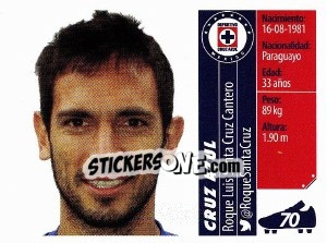 Sticker Roque Luis Santa Cruz Cantero - Liga BBVA Bancomer Apertura 2015 - Panini