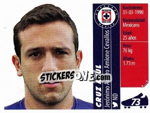 Sticker Jerónimo Arturo Amione Cevallos - Liga BBVA Bancomer Apertura 2015 n. 73 - Panini