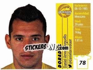Sticker Daniel Arreola Argüello - Liga BBVA Bancomer Apertura 2015 n. 78 - Panini