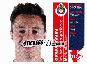 Sticker José Antonio Rodríguez Romero - Liga BBVA Bancomer Apertura 2015 - Panini