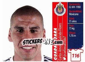 Sticker Carlos Salcido - Liga BBVA Bancomer Apertura 2015 n. 116 - Panini