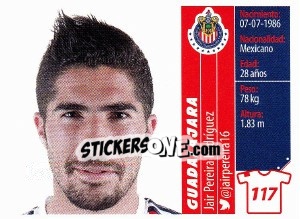 Sticker Jair Pereira Rodríguez - Liga BBVA Bancomer Apertura 2015 n. 117 - Panini