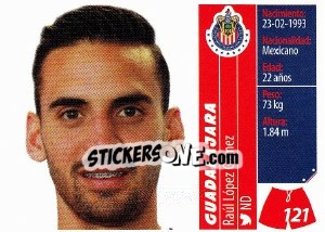 Sticker Raúl López Gómez - Liga BBVA Bancomer Apertura 2015 n. 121 - Panini