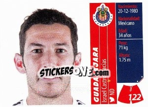 Sticker Israel Castro Macías - Liga BBVA Bancomer Apertura 2015 n. 122 - Panini