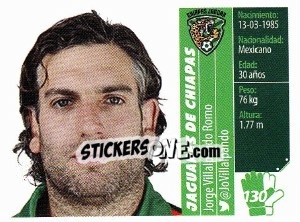Sticker Jorge Villalpando Romo - Liga BBVA Bancomer Apertura 2015 n. 130 - Panini