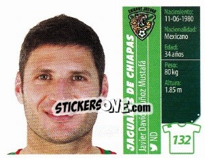 Sticker Javier David Muñoz Mustafá - Liga BBVA Bancomer Apertura 2015 n. 132 - Panini