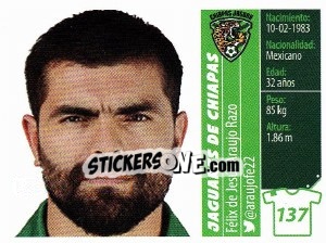 Sticker Félix de Jesús Araujo Razo - Liga BBVA Bancomer Apertura 2015 n. 137 - Panini