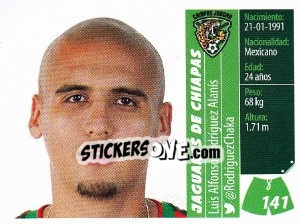 Sticker Luis Alfonso Rodríguez Alanís - Liga BBVA Bancomer Apertura 2015 n. 141 - Panini