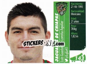 Sticker Luis Guadalupe Loroña Aguilar - Liga BBVA Bancomer Apertura 2015 n. 143 - Panini