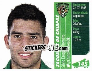 Sticker Silvio Ezequiel Romero - Liga BBVA Bancomer Apertura 2015 n. 145 - Panini