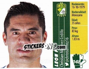 Sticker Christian Martínez Cedillo - Liga BBVA Bancomer Apertura 2015 n. 148 - Panini