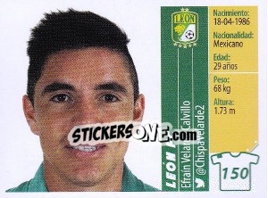 Sticker Efraín Velarde Calvillo - Liga BBVA Bancomer Apertura 2015 n. 150 - Panini