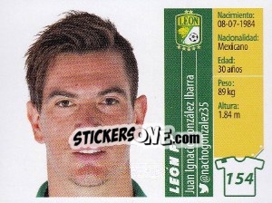 Sticker Juan Ignacio González Ibarra - Liga BBVA Bancomer Apertura 2015 n. 154 - Panini
