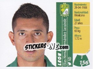 Sticker Elías Hernán Hernández Jacuinde - Liga BBVA Bancomer Apertura 2015 n. 156 - Panini